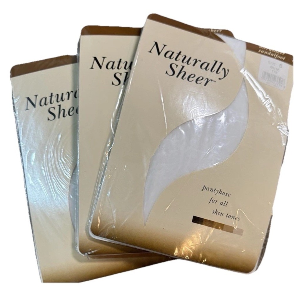 Vintage Pantyhose Naturally Sheer White‎ Size B 3 Pair Lot New